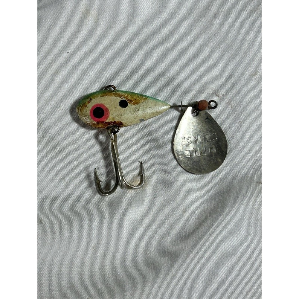 Vintage Mann's Little George Chrome ¾ oz Sinking Tail Spinner Fishing Lure